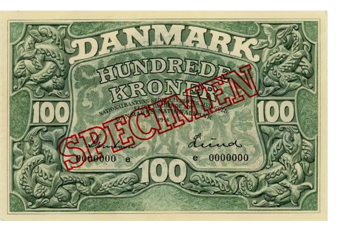 Hvad svarer en dansk 100-kroneseddel i 1954 til i 1955?